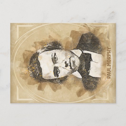 Paul Morphy, Schachspieler Postkarte (Vorderseite)