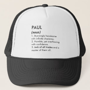 Paul Name, Bearbeitbarer Name, Benutzerdefinierter Truckerkappe