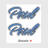 Paul Name blue Aufkleber Sticker Stickerset (Blatt)