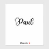 Paul Name - Handgeschriebene Kalligrafie Aufkleber (Blatt)