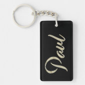Paul Name weiß Schlüsselanhänger (Vorderseite)