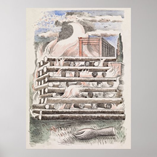 Paul Nash Funeral Pyre Poster - Retro Elegance (Vorne)