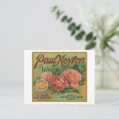 Paul Neyron, La Verne Orange Label Postkarte (Stehend Vorderseite)