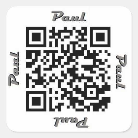 Paul QR Code Personalisiert NAME Aufkleber (Vorderseite)