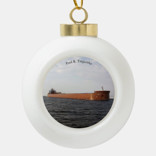 Paul R. Tregurtha Ball oder Schneeflocke Keramik Kugel-Ornament (Vorderseite)