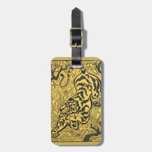 Paul Ranson Vintage Art Nouveau Gelber Tiger Druck Gepäckanhänger