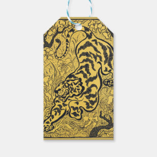 Paul Ranson Vintage Art Nouveau Gelber Tiger Druck Geschenkanhänger