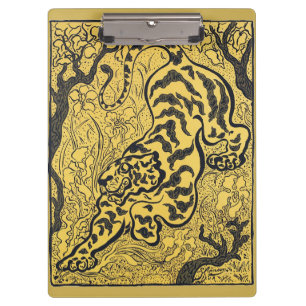 Paul Ranson Vintage Art Nouveau Gelber Tiger Druck Klemmbrett