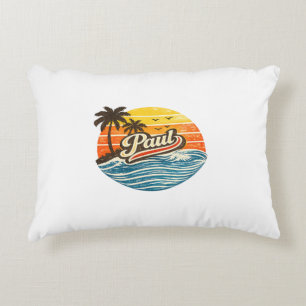 Paul Retro Sonnenuntergang Name Design Dekokissen