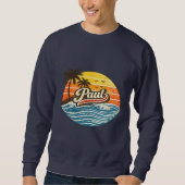 Paul Retro-Sonnenuntergangs-Name-Design Sweatshirt (Vorderseite)