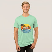 Paul Retro Sunset Name Design Tri-Blend Shirt (Vorderseite voll)