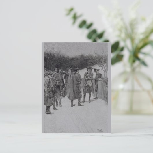 Paul Revere bringt Nachrichten an Sullivan Postkarte (Stehend Vorderseite)