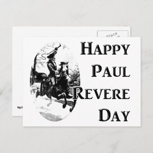 Paul Revere Day Postkarte (Vorne/Hinten)
