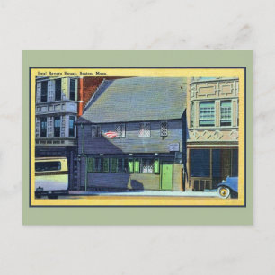 Paul Revere House Boston MA Vintagen 1930er-1940er Postkarte