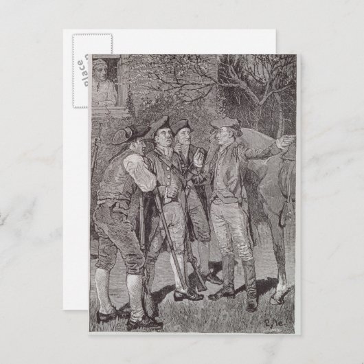 Paul Revere in Lexington Postkarte (Vorne/Hinten)