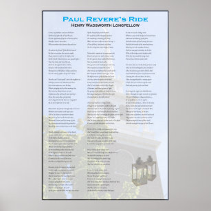 Paul Reveres Mitternachtsfahrt von Longfellow Poster