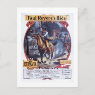 Paul Revere's Ride Vintag Songbook Cover Postkarte