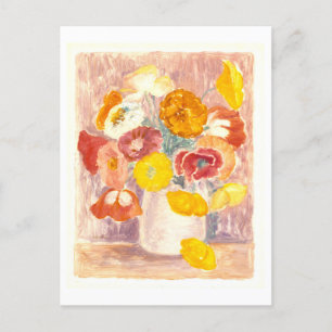 Paul Rohland Painting, "Blume Piece (Zinnias)" Postkarte