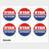 Paul Ryan 2012 Runder Aufkleber (Blatt)