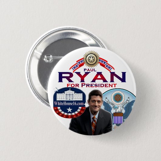 Paul Ryan für Präsidenten Button (Vorne & Hinten)