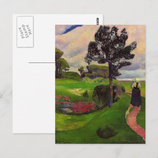 Paul Serusier-Mutter & Kind auf einer bretonischen Postkarte (Vorne/Hinten)