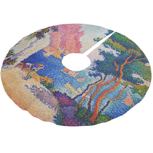 Paul Signac - Capo di Noli Polyester Weihnachtsbaumdecke (Schrägansicht)