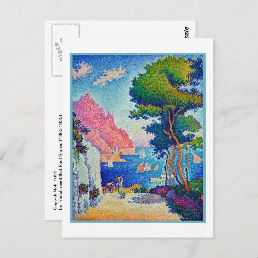 Paul Signac Capo di Noli Postkarte (Vorne/Hinten)