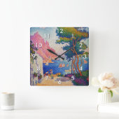 Paul Signac - Capo di Noli Quadratische Wanduhr (Zuhause)