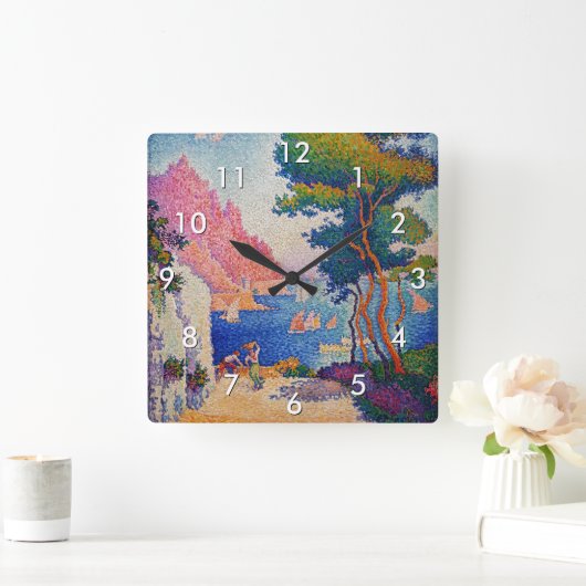 Paul Signac - Capo di Noli Quadratische Wanduhr (Zuhause)