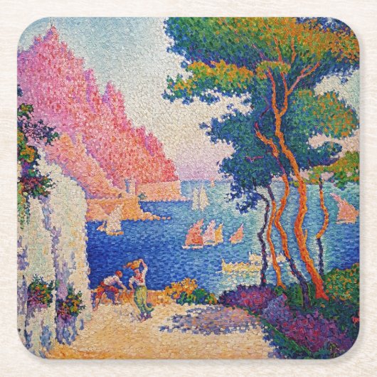 Paul Signac - Capo di Noli Rechteckiger Pappuntersetzer (Vorderseite)