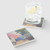 Paul Signac - Capo di Noli Steinuntersetzer (Seitenansicht)