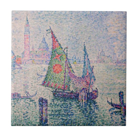 Paul Signac - Das grüne Segel Fliese (Vorderseite)