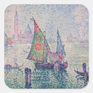 Paul Signac - Das grüne Segel Quadratischer Aufkleber
