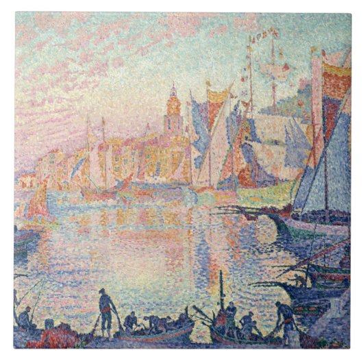 Paul Signac - der Hafen des Heiligen-Tropez Fliese (Vorderseite)