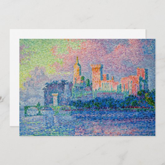 Paul Signac - Der Papstpalast, Avignon Einladung (Vorne/Hinten)
