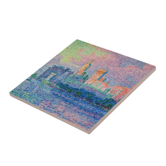 Paul Signac - Der Papstpalast, Avignon Fliese (Seite)