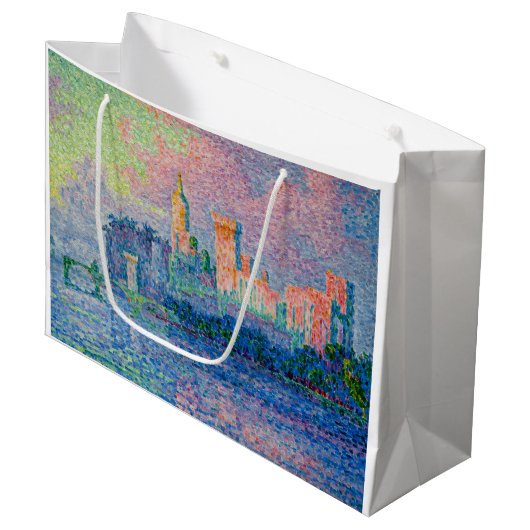 Paul Signac - Der Papstpalast, Avignon Große Geschenktüte (Vorderseite Schrägansicht)