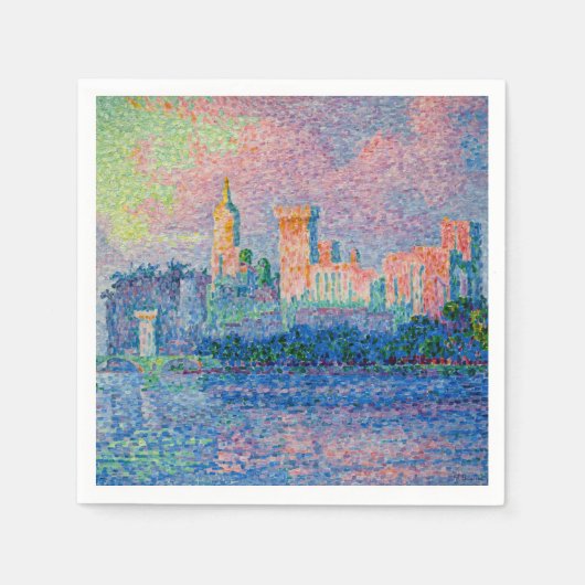 Paul Signac - Der Papstpalast, Avignon Serviette (Vorderseite)