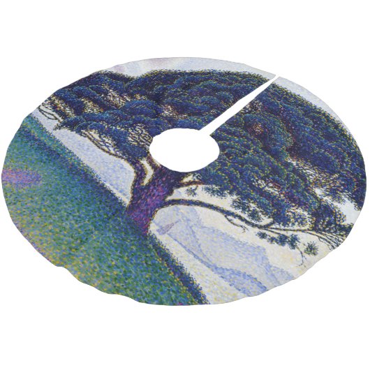 Paul Signac - Die Bonaventure-Kiefer Polyester Weihnachtsbaumdecke (Schrägansicht)