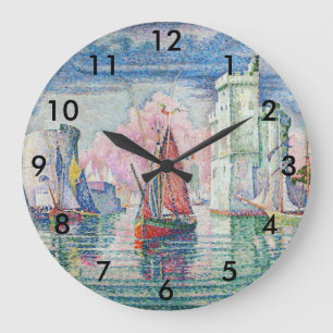Paul Signac - Eingang des Hafens von La Rochelle Große Wanduhr