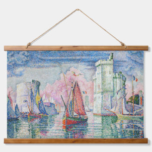 Paul Signac - Eingang des Hafens von La Rochelle Wandteppich Mit Holzrahmen