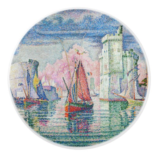 Paul Signac - Eintritt in den Hafen von La Rochell Keramikknauf (Vorderseite)
