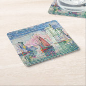 Paul Signac - Eintritt in den Hafen von La Rochell Rechteckiger Pappuntersetzer (angewinkelt)