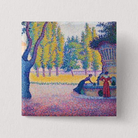 Paul Signac - Fountain des Lices, Saint-Tropez Button (Vorderseite)