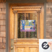 Paul Signac - Fountain des Lices, Saint-Tropez Fensteraufkleber (Haustür)