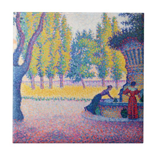 Paul Signac - Fountain des Lices, Saint-Tropez Fliese (Vorderseite)