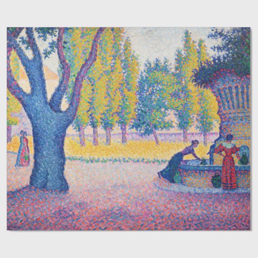 Paul Signac - Fountain des Lices, Saint-Tropez Geschenkpapier (Flach)