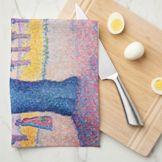 Paul Signac - Fountain des Lices, Saint-Tropez Geschirrtuch (Viertel Falte)