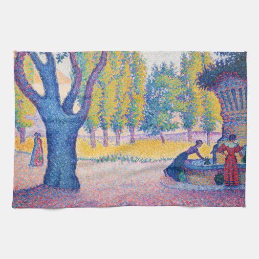 Paul Signac - Fountain des Lices, Saint-Tropez Geschirrtuch (Horizontal)