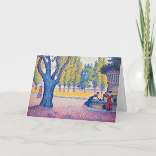 Paul Signac - Fountain des Lices, Saint-Tropez Karte (Vorderseite)
